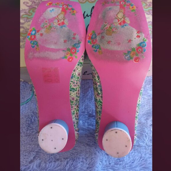 Irregular Choice Blue Pink Floral Rounded Heel Size 41EU - Picture 5 of 8